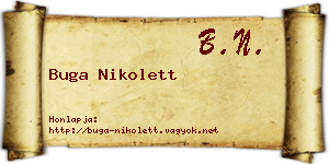 Buga Nikolett névjegykártya